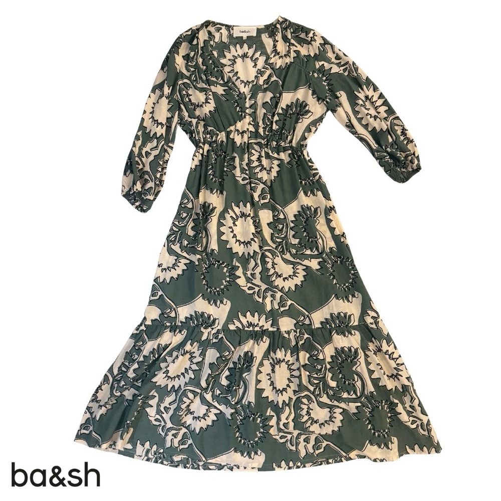 BA&SH Ferae Printed Midi Dress size 2